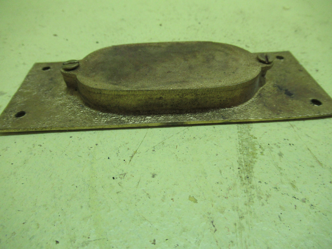 Large Brass Flush Door Pull wiht Oval Insert 49H x 127W x 15D