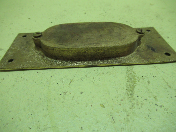 Large Brass Flush Door Pull wiht Oval Insert 49H x 127W x 15D