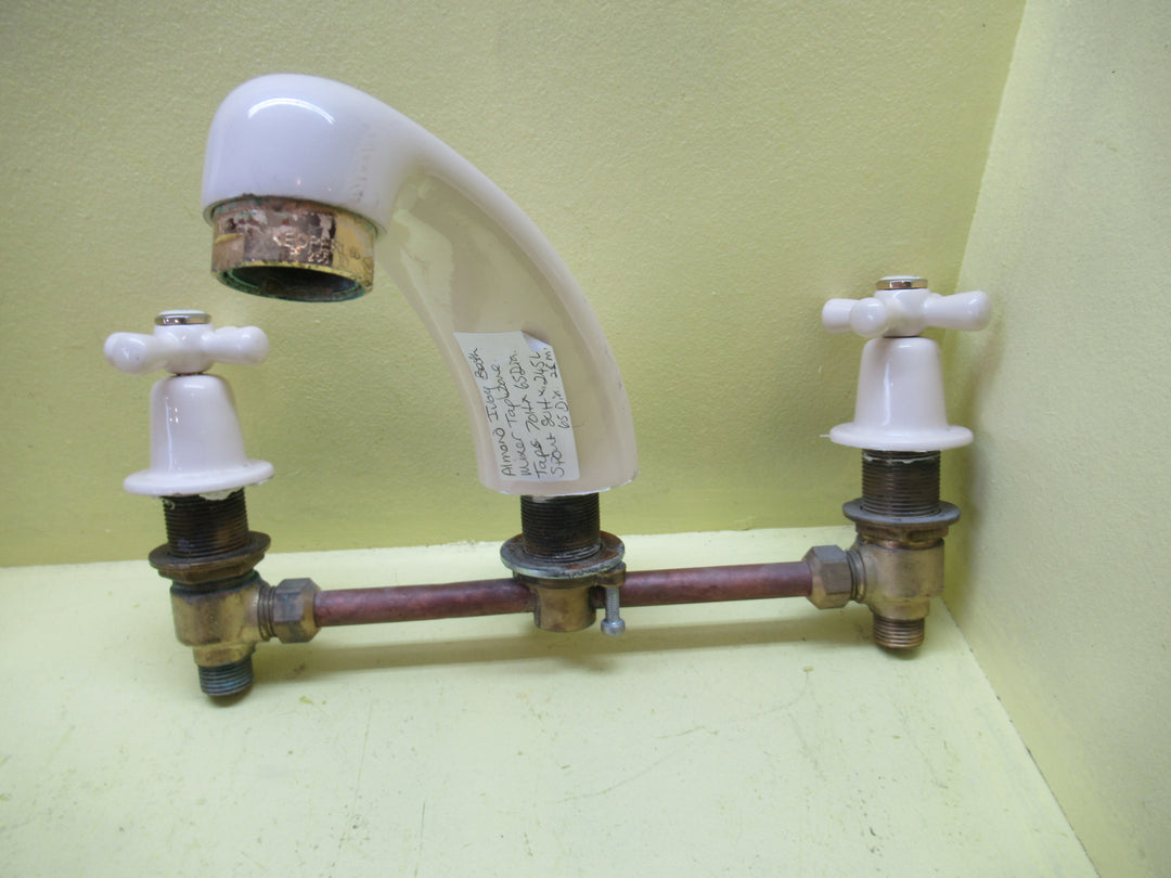 Almmond Ivory Bath Mixer Tapware 70H x 65Dia/Spout 80H x 245L x 65Dia