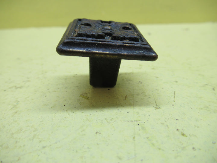 Antique Brass Fleur De Lys Square Knob Handle 30SQ & 23