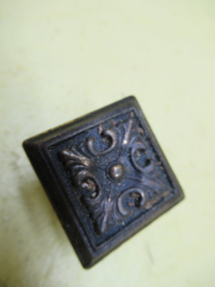 Antique Brass Fleur De Lys Square Knob Handle 30SQ & 23