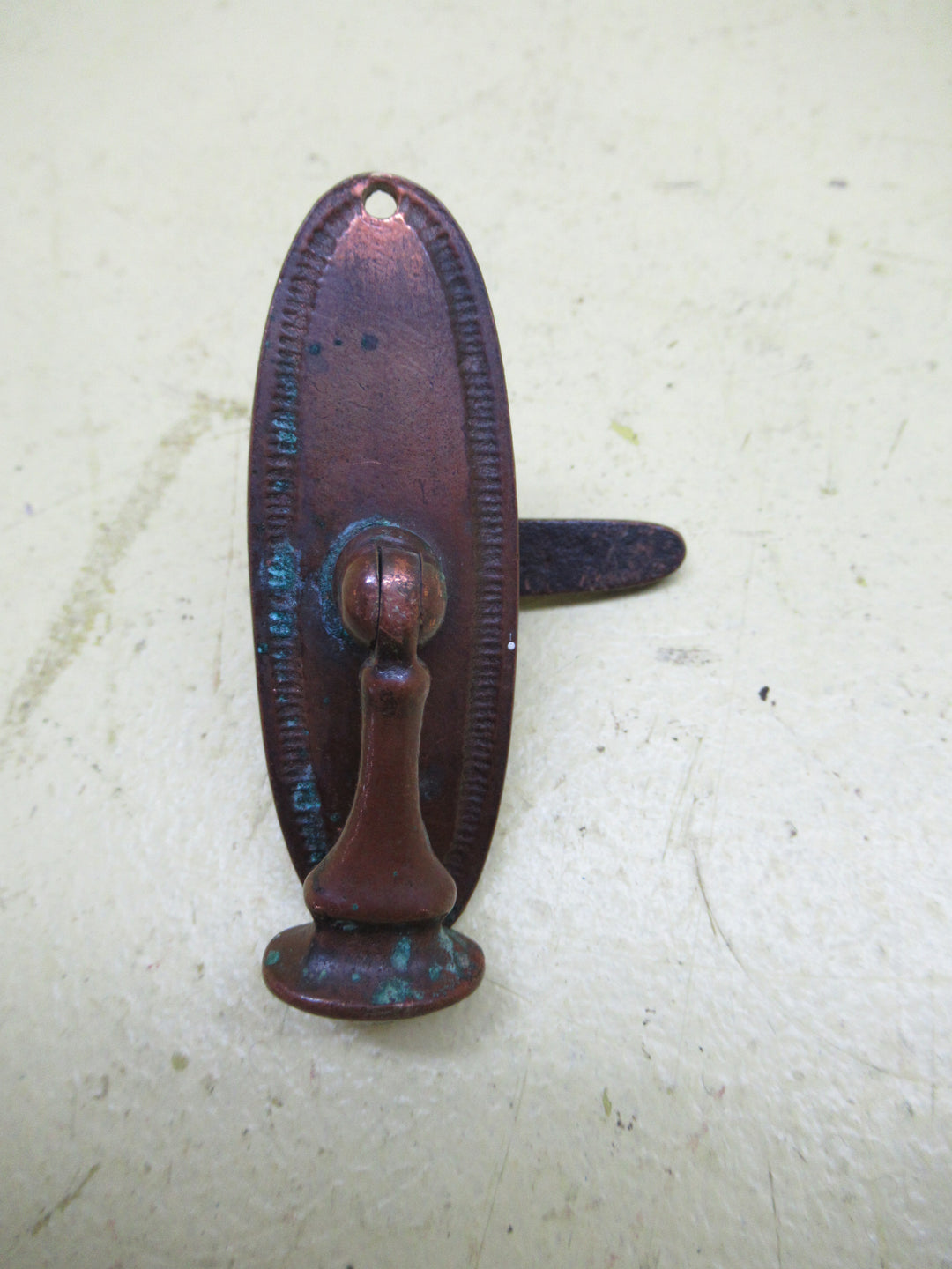 Victorian Antique Copper Oval Tear Drop Pull Handle with Ova  Drop End Handle  76L x 25W/Drop 62L x 25H