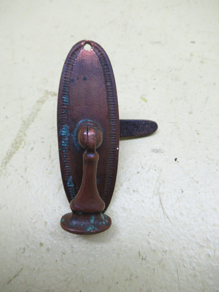 Victorian Antique Copper Oval Tear Drop Pull Handle with Ova  Drop End Handle  76L x 25W/Drop 62L x 25H