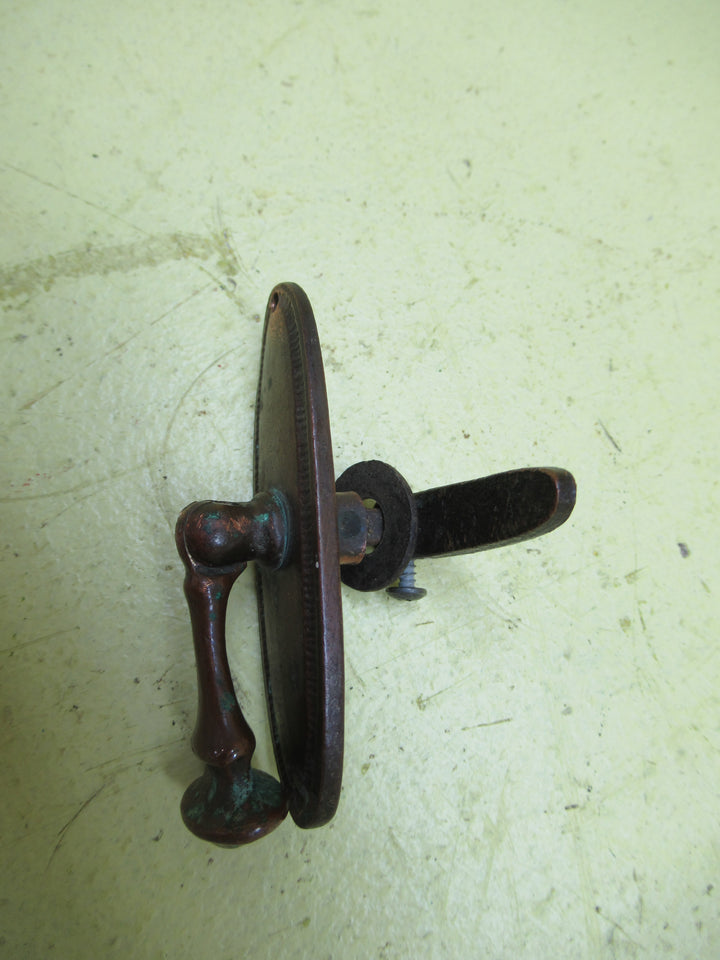 Victorian Antique Copper Oval Tear Drop Pull Handle with Ova  Drop End Handle  76L x 25W/Drop 62L x 25H