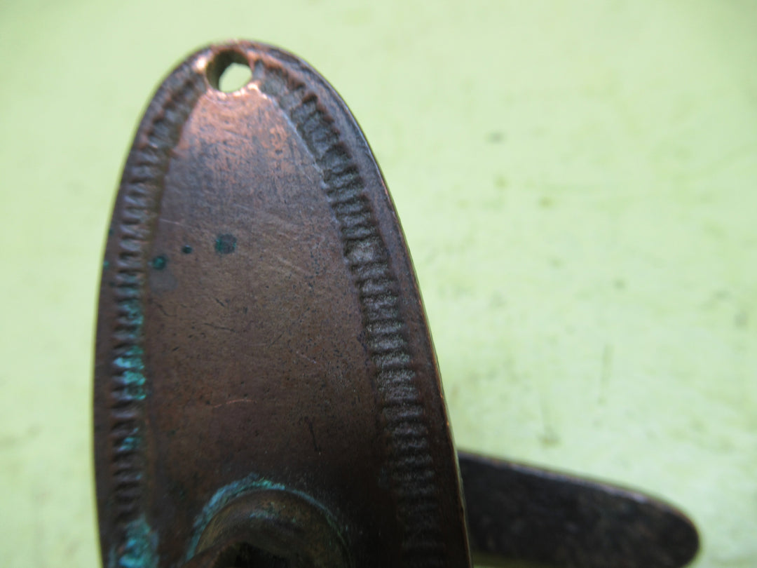 Victorian Antique Copper Oval Tear Drop Pull Handle with Ova  Drop End Handle  76L x 25W/Drop 62L x 25H