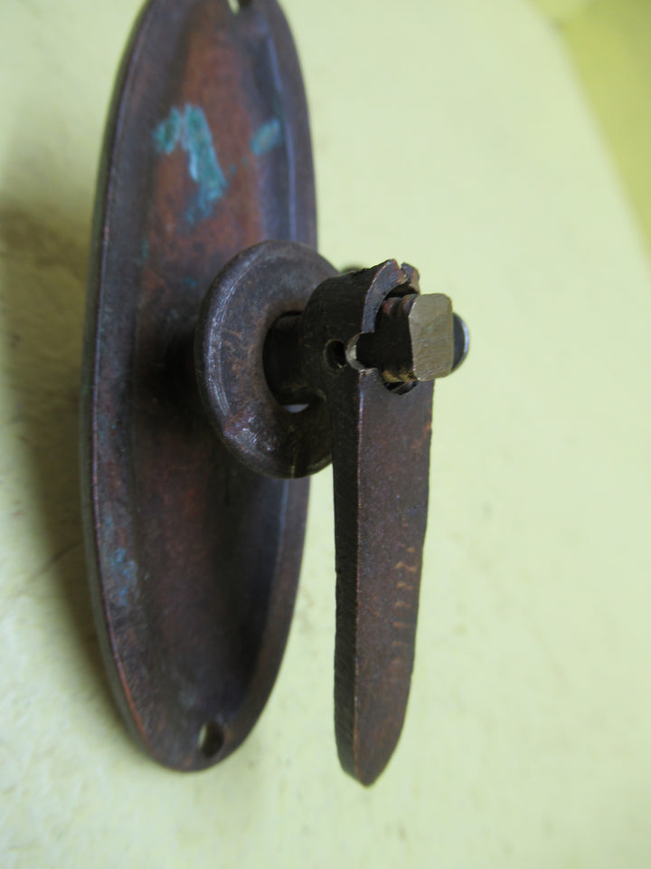 Victorian Antique Copper Oval Tear Drop Pull Handle with Ova  Drop End Handle  76L x 25W/Drop 62L x 25H