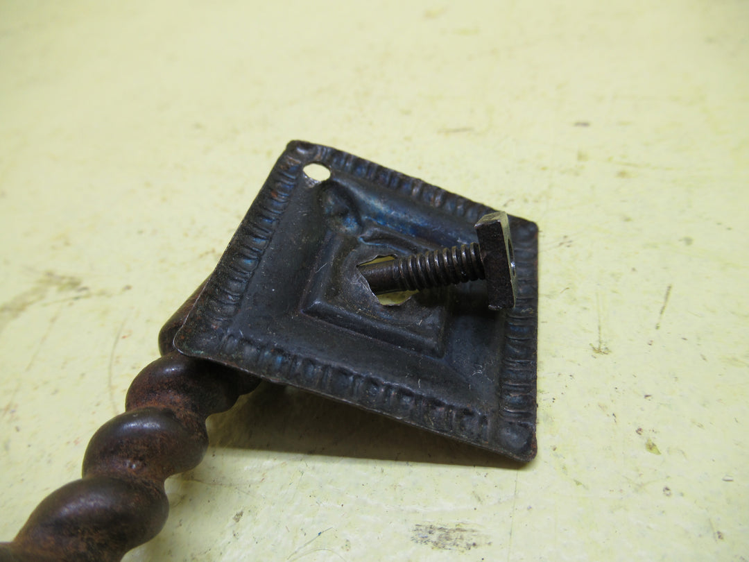Drop Pull with Square Plate & Barley Twist Oval End Drop 40SQ/Drop 52H x 25W x 20D