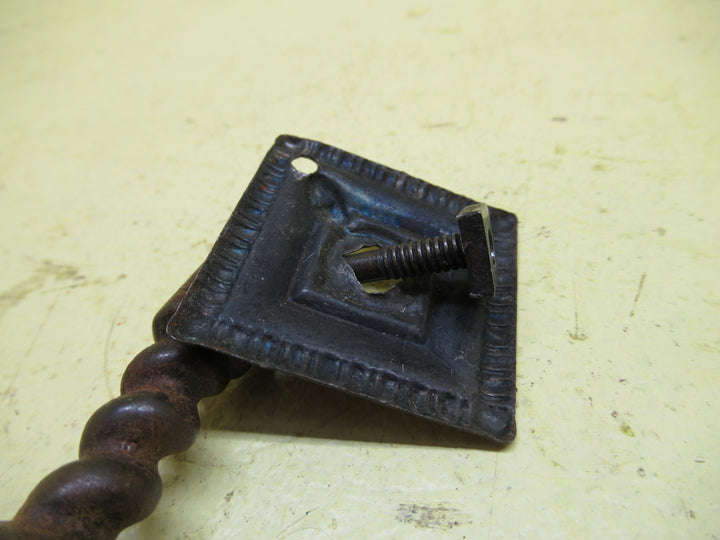Drop Pull with Square Plate & Barley Twist Oval End Drop 40SQ/Drop 52H x 25W x 20D