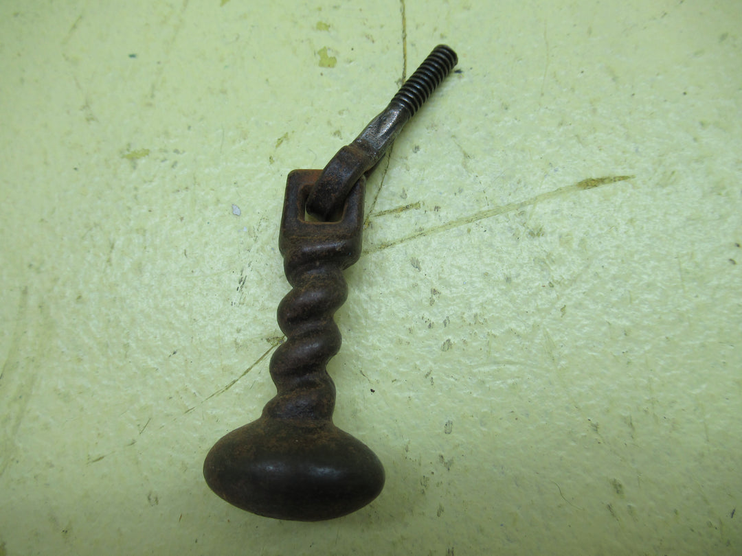 Drop Pull with Square Plate & Barley Twist Oval End Drop 40SQ/Drop 52H x 25W x 20D