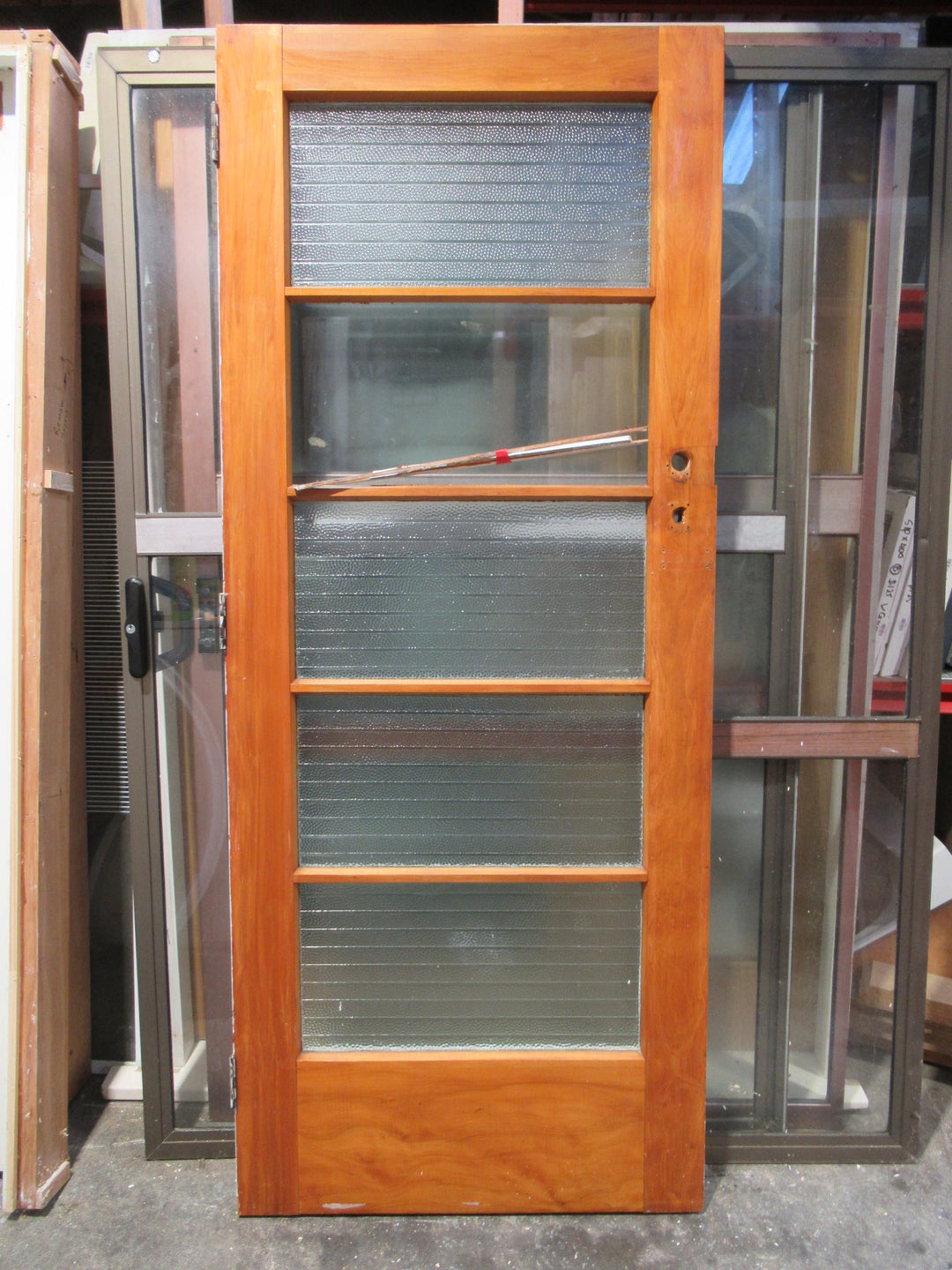 4 Lite Ribbon Reeded Rimu Interior Door 1980H x 810W x 45D