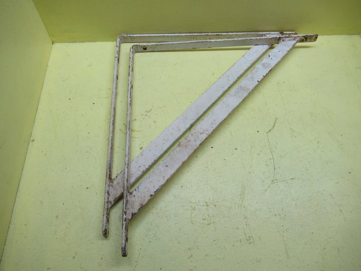 Large White Steel Brackets)Set of 2) 455H x 440D x 180D