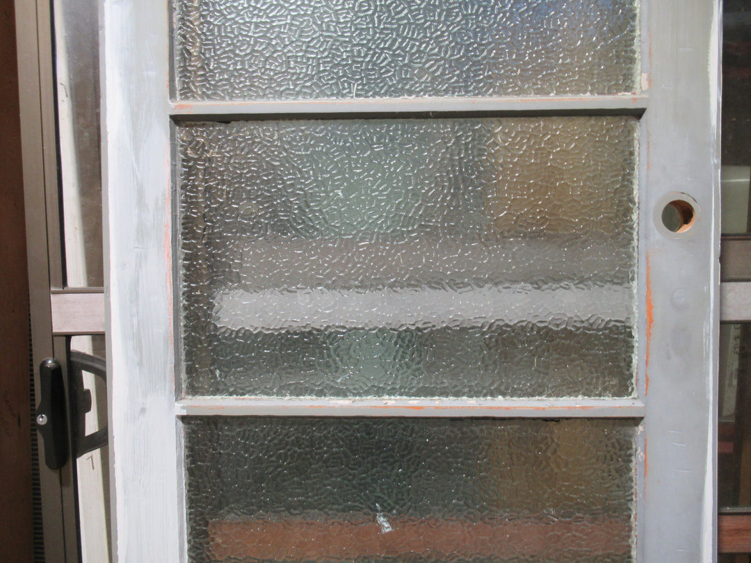 4 Lite Arctic Glass & Wooden Door with Cat Flap 1980H x 860W x 45D
