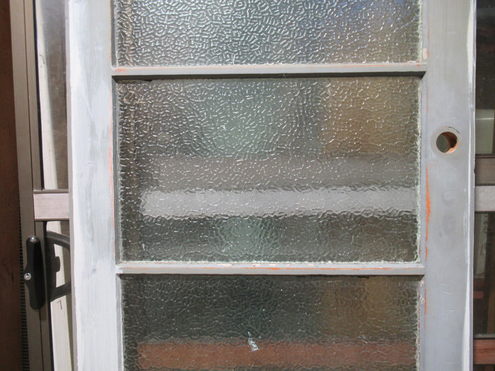 4 Lite Arctic Glass & Wooden Door with Cat Flap 1980H x 860W x 45D