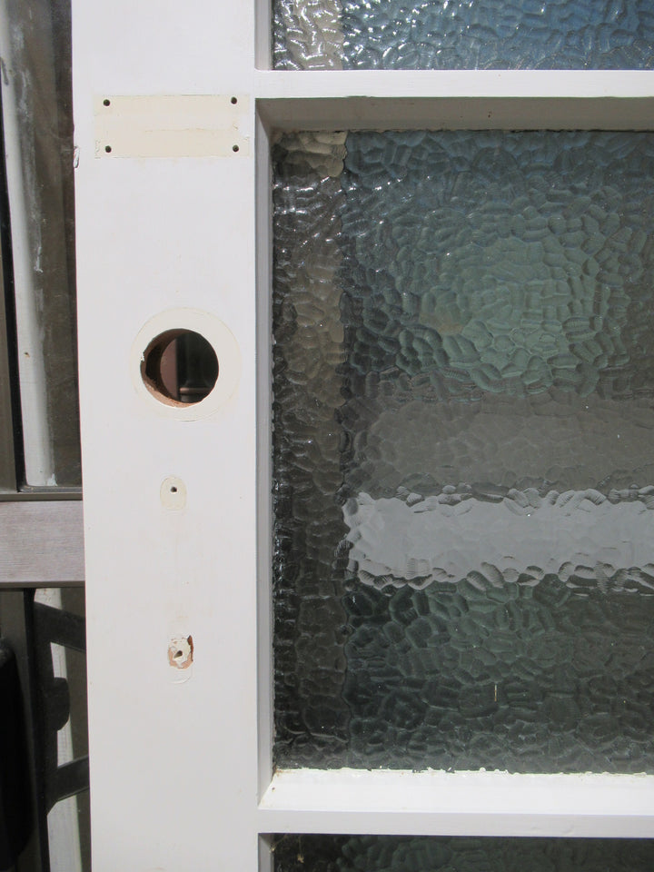 4 Lite Arctic Glass & Wooden Door with Cat Flap 1980H x 860W x 45D