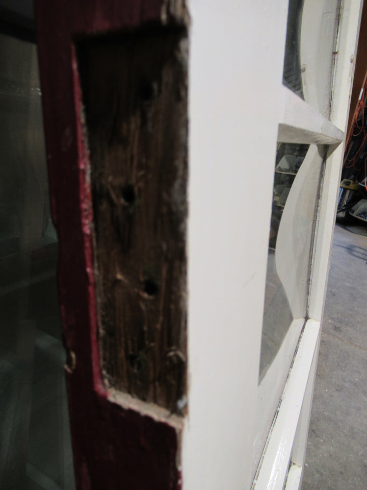 Rare Bow Glass 70's Retro 4 Lite Door  2055H x 860W x 45D