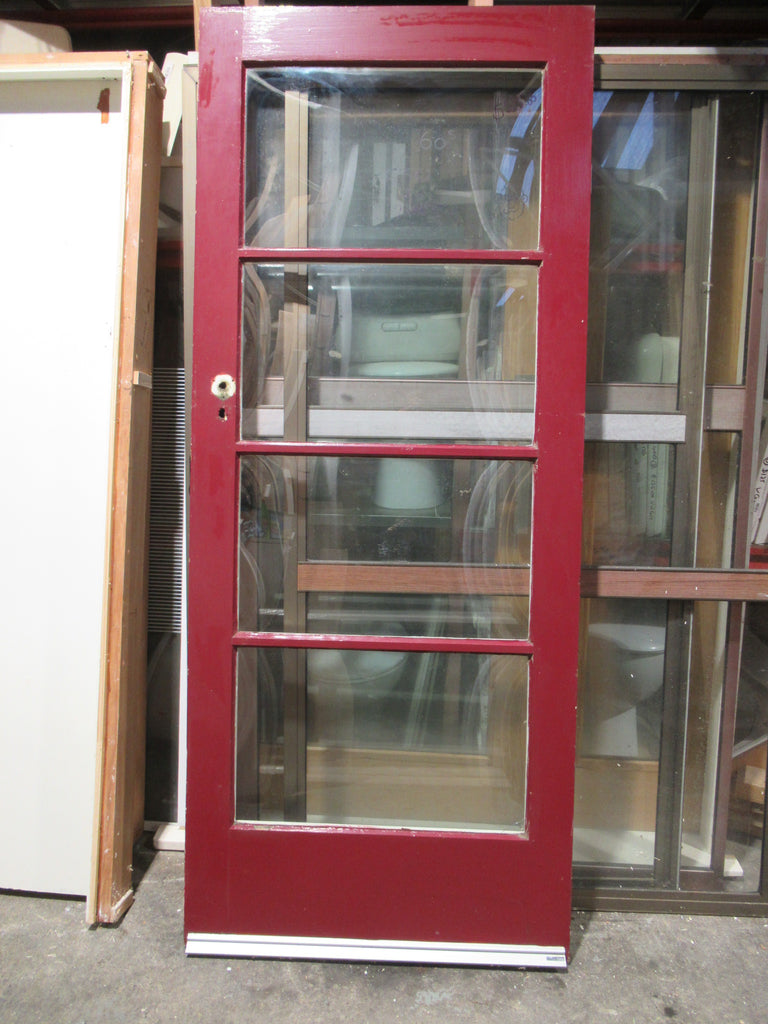 Rare Bow Glass 70's Retro 4 Lite Door  2055H x 860W x 45D