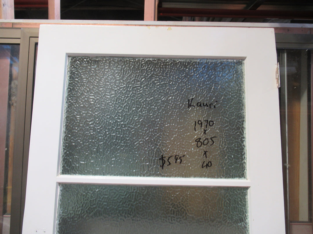 4 Lite Kauri Exterior Door with Cathedrals Glass