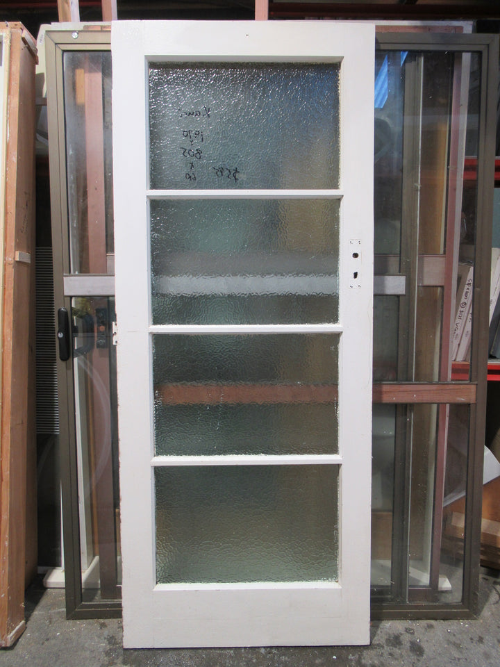 4 Lite Kauri Exterior Door with Cathedrals Glass