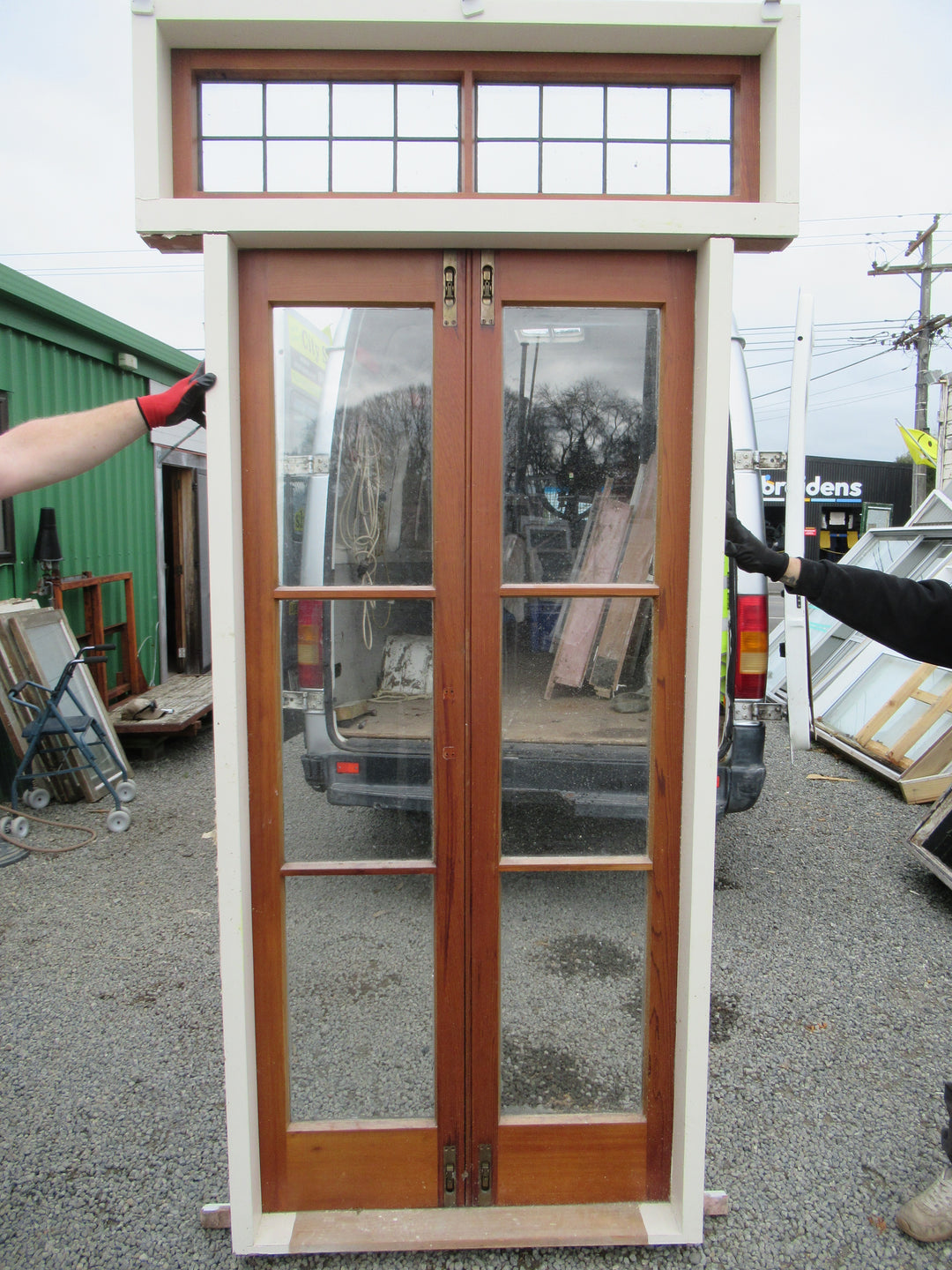 3 Lite French Door with Leadlight Opening Top Lite 2030H x 970W x140D/Door 2000H x 450-900W