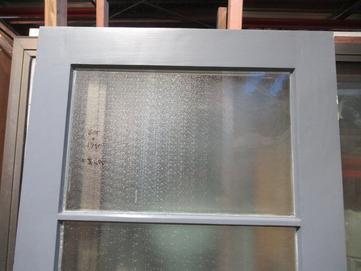 4 Lite Shimmer Glass Back  Door with a Cat Flap 1980H x 805W x 40D