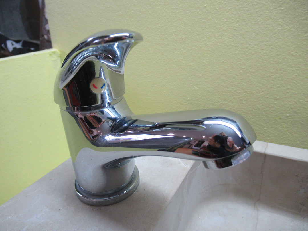 Polish/Bare Concrete Powder Room Wall Ung Basin wtih Mixer & Towel Rail Basin 250H x 400W x 220D/Tap 120H x 50Dia/Spot 80L