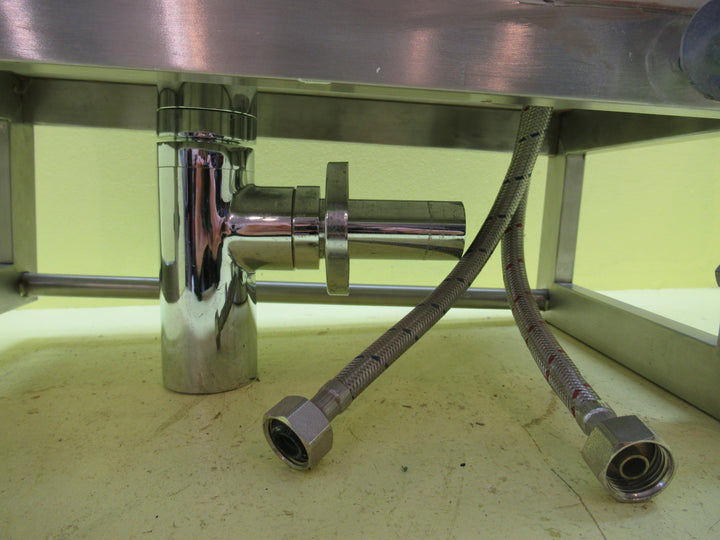 Polish/Bare Concrete Powder Room Wall Ung Basin wtih Mixer & Towel Rail Basin 250H x 400W x 220D/Tap 120H x 50Dia/Spot 80L