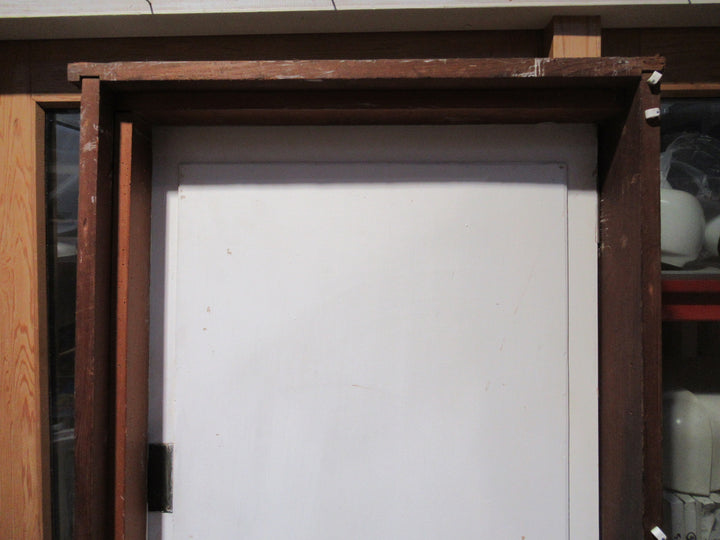 Original 1930,s Wardrobe Door/Frame with Bevelled Edged Mirror -1830H x 610W