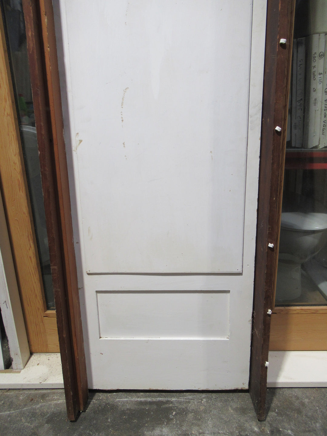 Original 1930,s Wardrobe Door/Frame with Bevelled Edged Mirror -1830H x 610W