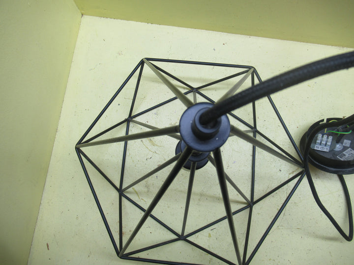 Black Geometric Metal Pendant Light Shade 390-1200L x 390Dia