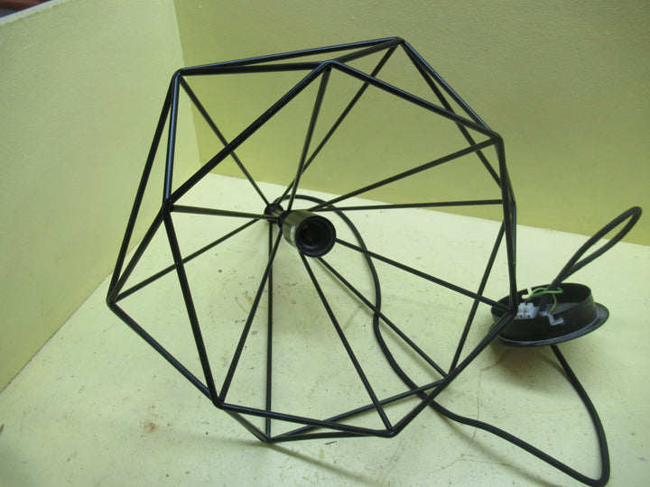 Black Geometric Metal Pendant Light Shade 390-1200L x 390Dia