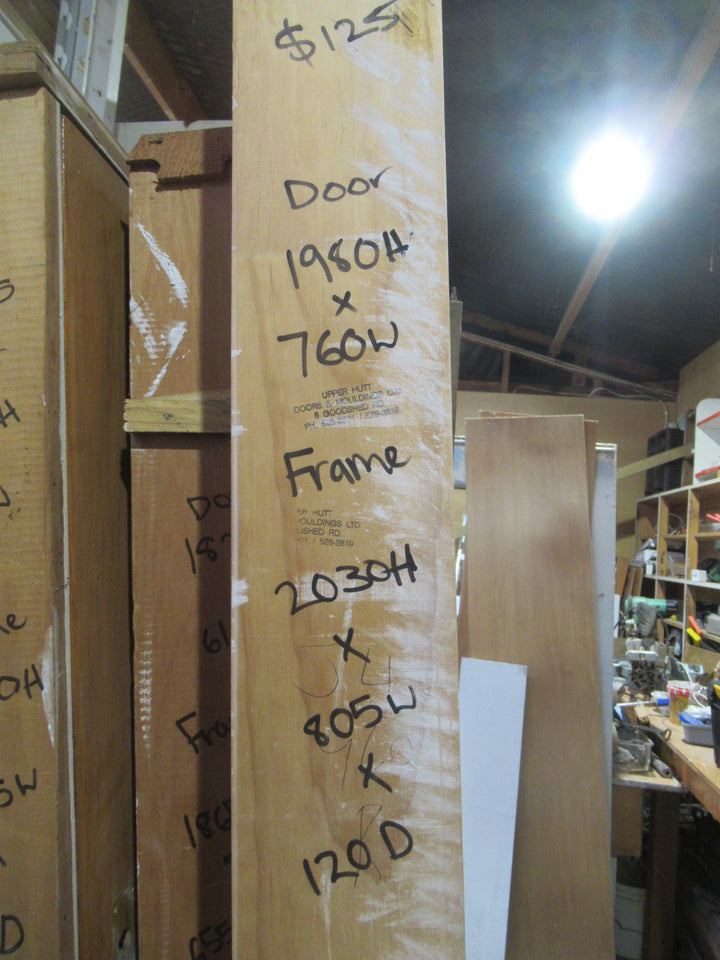 Paint Finish Hollow Core Door with Moulded Detail in Frame 2030H x 805W x 120D/Door 1980H x 760W