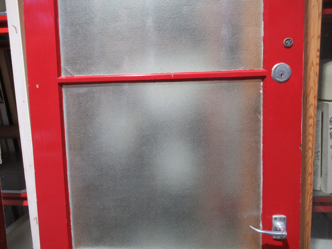 3 Lite Exterior Red Door with Peep Hole 1960H x 805W x 45D