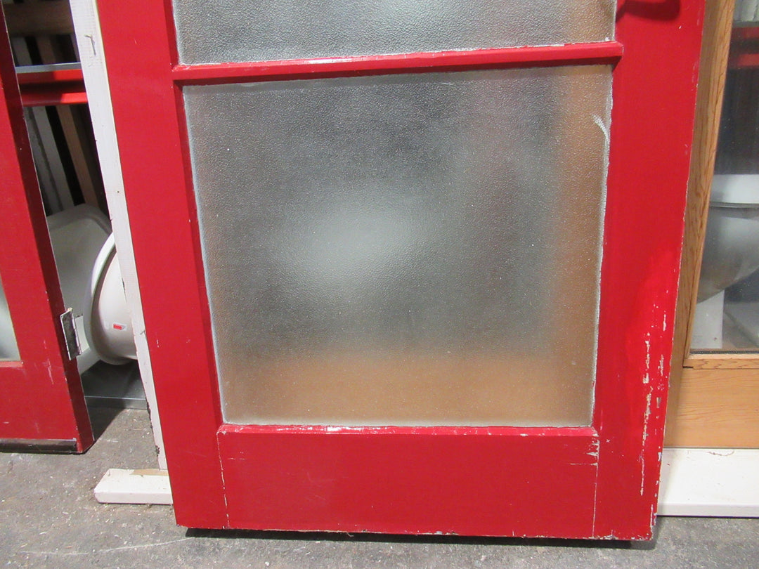 3 Lite Exterior Red Door with Peep Hole 1960H x 805W x 45D