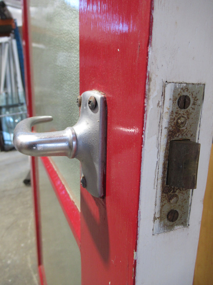 3 Lite Exterior Red Door with Peep Hole 1960H x 805W x 45D