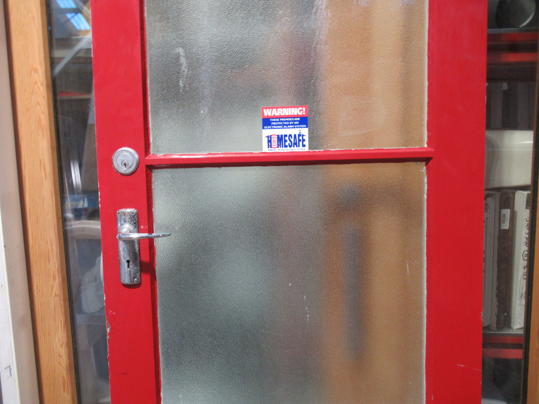 3 Lite Red/White Exterior Door 1980H x 765W x 40D