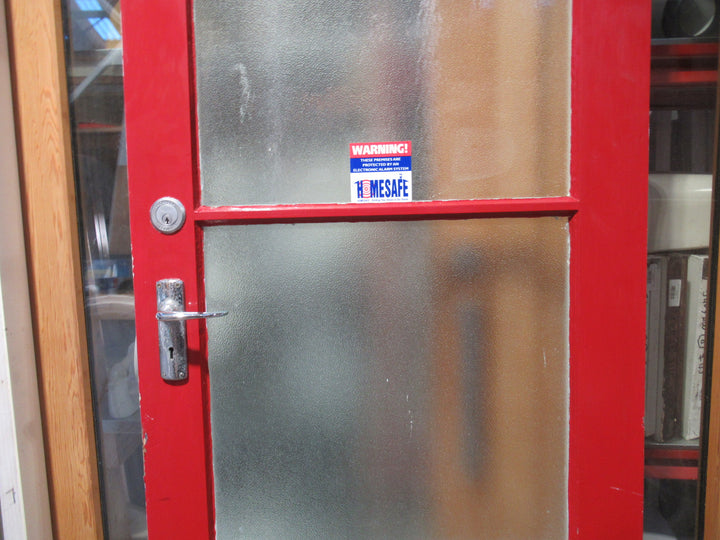 3 Lite Red/White Exterior Door 1980H x 765W x 40D
