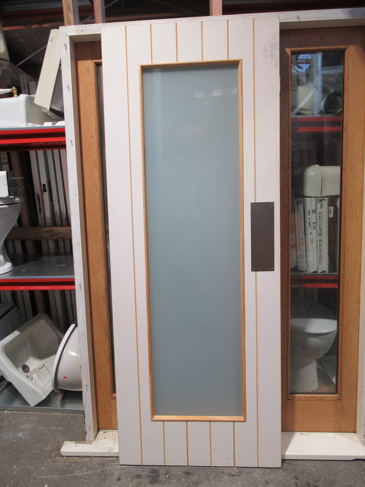 Modern 1 Lite Tongue & Groove Style Door 1985H x 760W x 40D