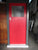 1 Lite Reeded Red Hollow Core Door with Frame  2070H x 870W x 130D/1975H x 820W