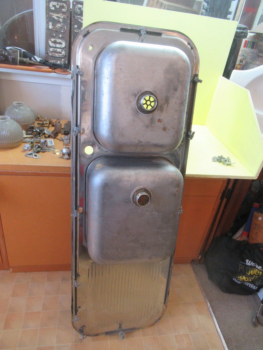 Stainless Steel Kitchen Double Sink Bench
