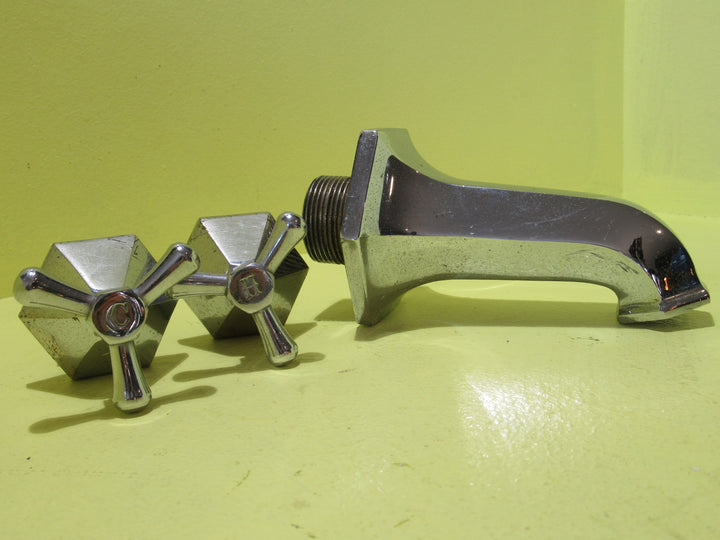 Art Deco Hexagonal Bath Spout with Taps    100H x 60W (Taps)