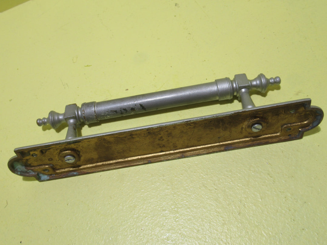 Painted Grey over Brass Pull Handle   245L x 45W x 60D