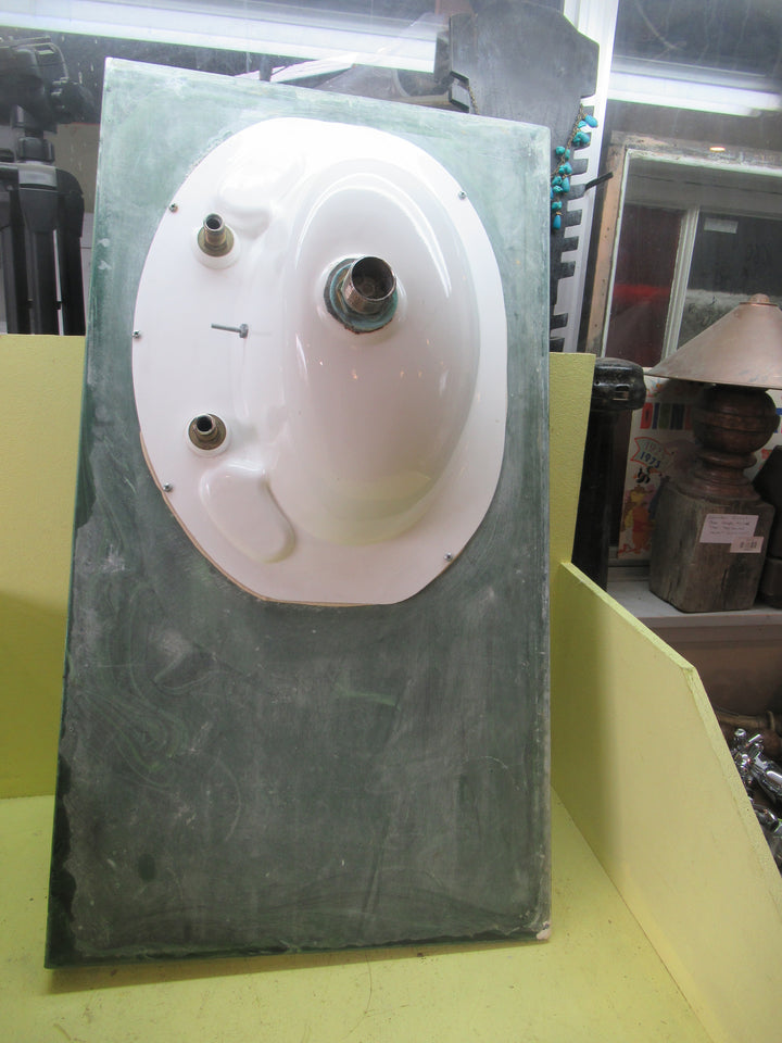 Green Marble Resin Vanity Top with Insert Basin and Tapware 260H x 915W x 500D/Back Board 70mm