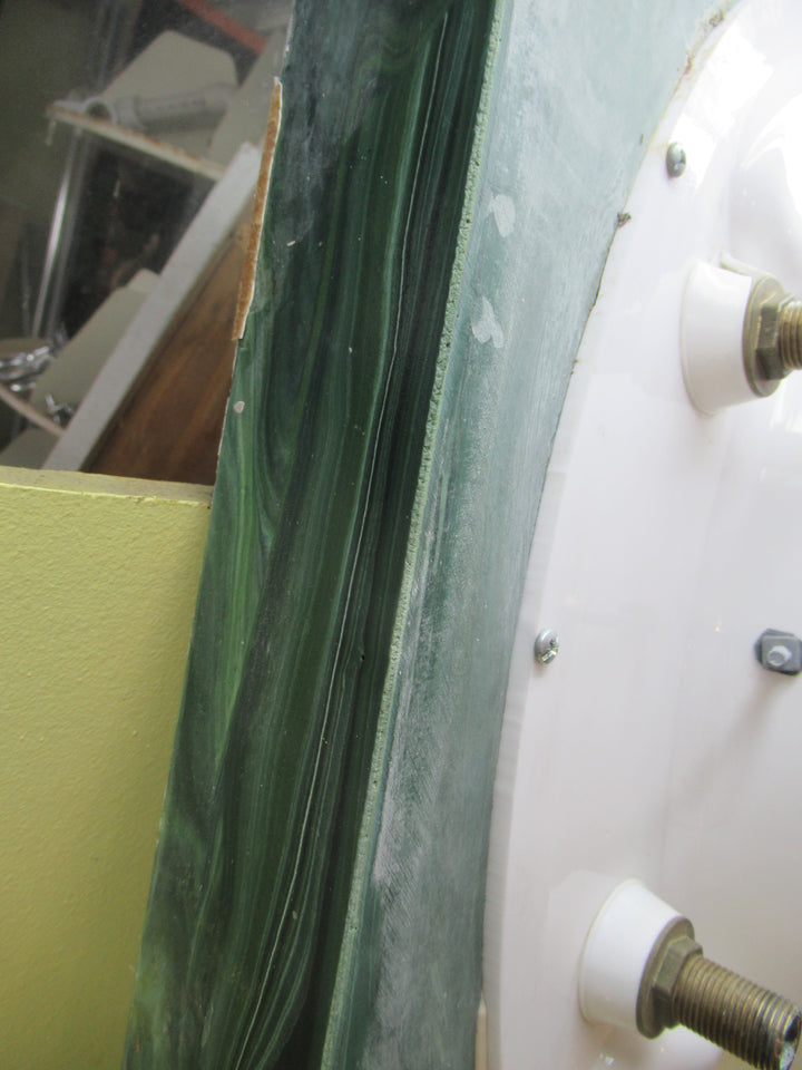 Green Marble Resin Vanity Top with Insert Basin and Tapware 260H x 915W x 500D/Back Board 70mm