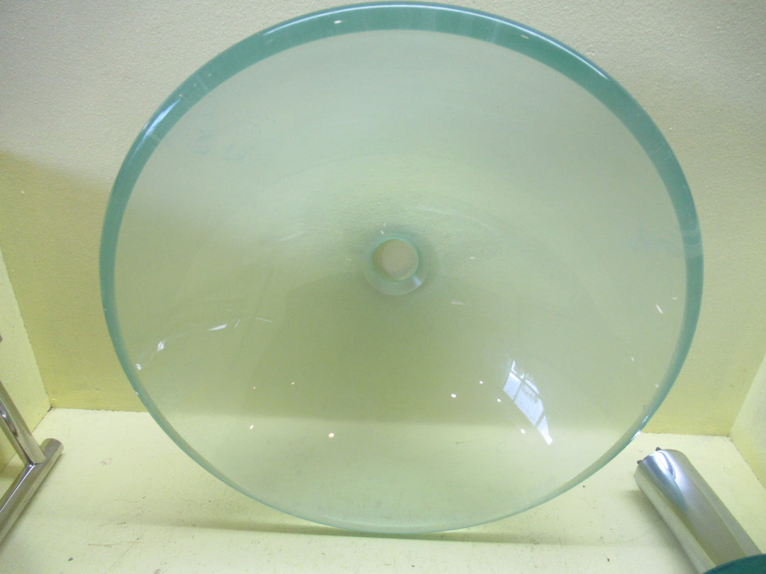 Glass Bowl Basin with Waterfall Mixer Tap with Towel Rail Bowl 450Dia x 145D