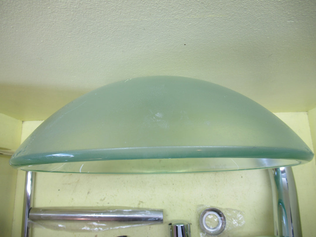 Glass Bowl Basin with Waterfall Mixer Tap with Towel Rail Bowl 450Dia x 145D
