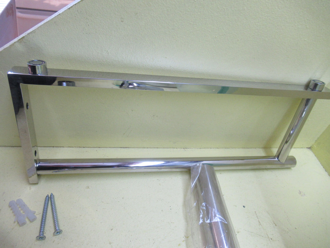 Glass Bowl Basin with Waterfall Mixer Tap with Towel Rail Bowl 450Dia x 145D