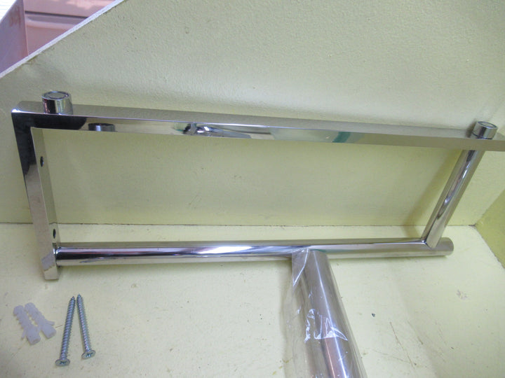Glass Bowl Basin with Waterfall Mixer Tap with Towel Rail Bowl 450Dia x 145D