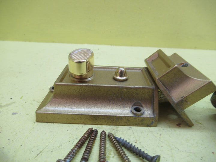 Brass Effect No Name Night Latch & Keep 86L x 62W x 25H/Keep 29L x 6W x 25H