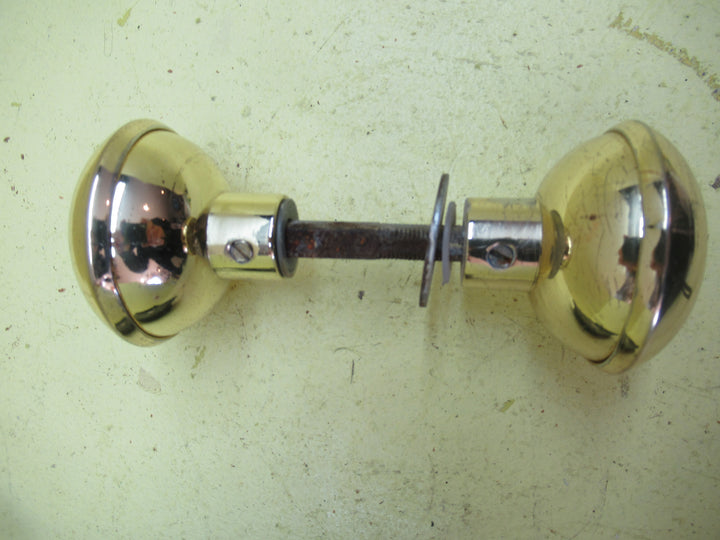Modern Skirted Rim Lock and Hollow Brass Effect Handle 150L x 105H x 25D/Handle 45H  x 55D