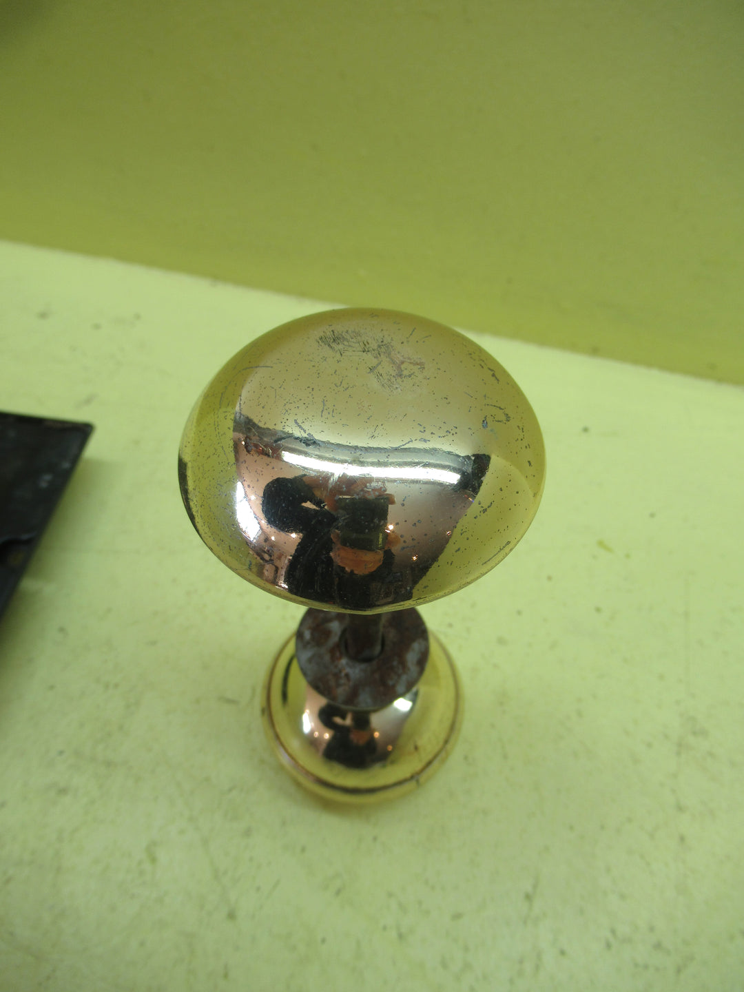 Modern Skirted Rim Lock and Hollow Brass Effect Handle 150L x 105H x 25D/Handle 45H  x 55D